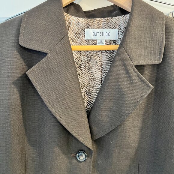 Suit Studio Dark Brown Heathered Pant Suit – Jacket 18 / Pants 18 - Picture 15 of 16